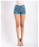 FLANGED HIGH WAIST SHORTS JEANS