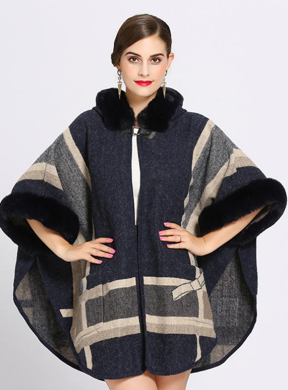 LOOSE COLLAR POCKET KNITTED CARDIGAN SHAWL CAPE – Ncocon