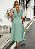 SUMMER SLEEVELESS SOLID COLOR DRESS