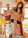 WOMEN'S PAJAMAS THICK CORAL FLEECE ROBE LONG