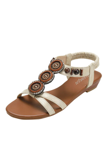 ETHNIC BOHEMIAN BEADED WEDGE SANDALS