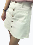 A-Line Korean Mini Jeans Skirt Thin Single Breast Button 