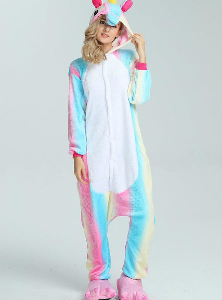 RAINBOW UNICORN COSTUME PAJAMAS 