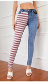 SLIM-FIT STITCHING COLOR MATCHING PENCIL PANTS