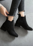 WOMEN HEEL SUEDE CASUAL MARTIN BOOTS