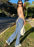 RETRO WAIST STRAIGHT CASUAL JEANS