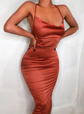 BODYCON LONG MIDI DRESS SLEEVELESS BACKLESS DRESS