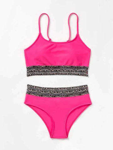 SOLID COLOR HIGH WAIST SEXY SWIMSUIT WOMAN