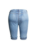 CROOKED CROPPED TROUSERS JEANS SHORTS