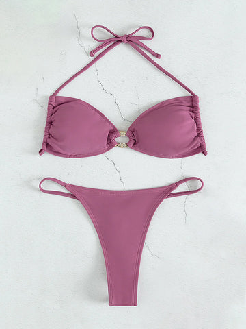 STRAP HALTER THONG BEACH BIKINI