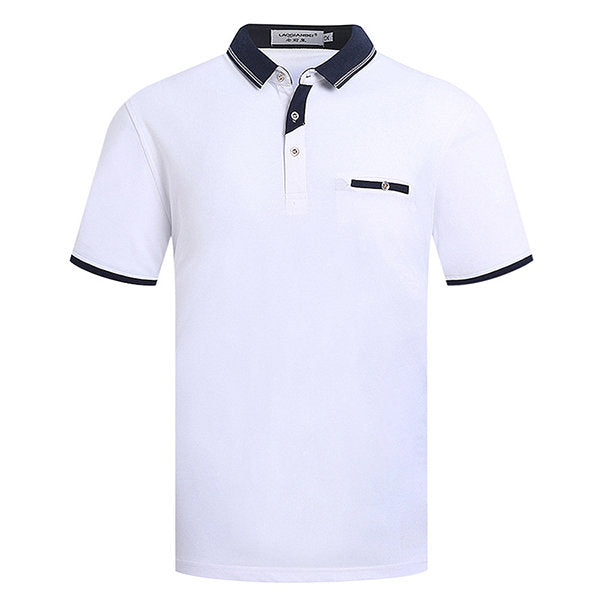 Cotton Solid Color Short Sleeve Casual Tops Summer Polo Shirt Soft Kni ...