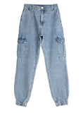 HIGH-WAIST WIDE-LEG ELASTIC WAIST JEANS