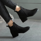 WOMEN HEEL SUEDE CASUAL MARTIN BOOTS