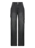 WOMEN'S HIGH WAIST STRAIGHT LOOSE WIDE LEG JEANS