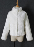 Women Faux Fur Collar Coat Female Rabbit Fur Coat