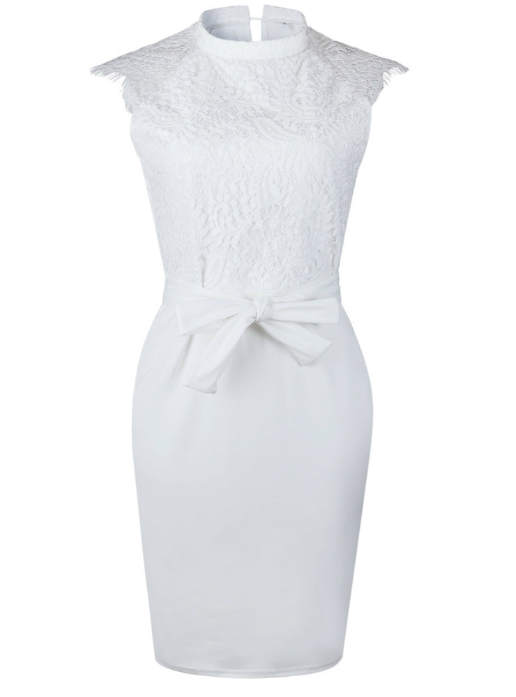 White Knee-Length Bodycon Slim Elegant Club Casual Dress – Ncocon