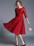 Elegant Slim Ladies Party Dress Women Casual Lace Dresses