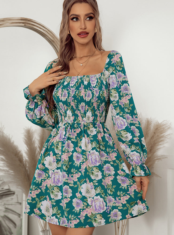 Pretty Leaf Print Sleeveless Midi Dress – Ncocon