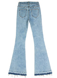 WIDE-LEG PANTS EMBROIDERED HORN JEANS