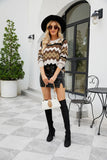 RETRO ROUND NECK RHOMBIC SWEATER