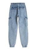 HIGH-WAIST WIDE-LEG ELASTIC WAIST JEANS