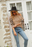 LEOPARD PRINT LONG SLEEVE PULLOVER SWEATER