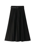 ELASTIC WAIST LONG VERSATILE PLEATED SKIRT