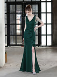 LONG SLING BANQUET SLIM FISHTAIL DRESS