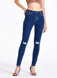 SLIM-FIT ELASTIC PENCIL PANTS JEANS