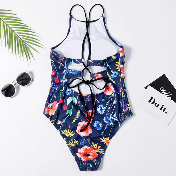 Flowers Leaf Criss Cross Swimsuit – Ncocon