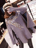 Marvelous Sequined Fashion Black Cape