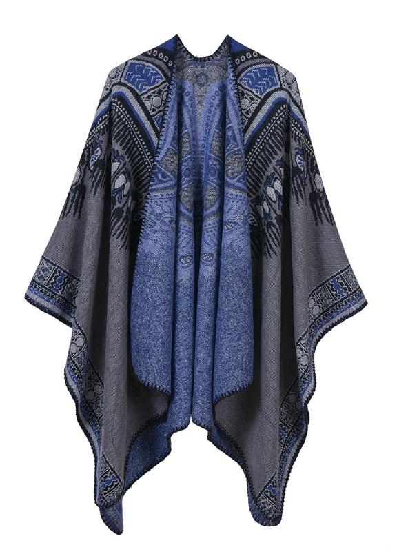 ABSTRACT PATTERN THICKENED SPLIT DUAL-PURPOSE SHAWL – Ncocon
