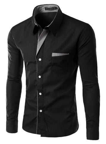 Long Sleeve Shirt Men Korean Slim Design Formal Casual Male Dress Shirt 