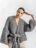 Modern Knitting Bandage Long Sleeves Cardigan Tops