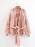 Modern Knitting Bandage Long Sleeves Cardigan Tops