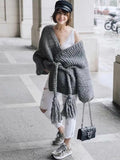 Modern Knitting Bandage Long Sleeves Cardigan Tops