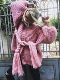 Modern Knitting Bandage Long Sleeves Cardigan Tops