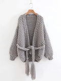 Modern Knitting Bandage Long Sleeves Cardigan Tops