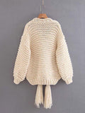 Modern Knitting Bandage Long Sleeves Cardigan Tops