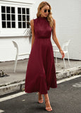 SUMMER SLEEVELESS SOLID COLOR DRESS