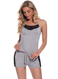 WOMEN'S PAJAMAS SUSPENDERS SHORTS SUIT