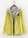 BOMBER BASIC JACKET POCKET ZIPPER HOODED TWO SIDE