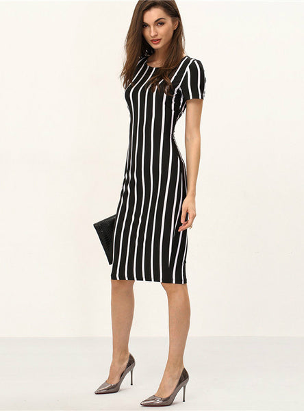Vertical Striped Fitness Dresses – Ncocon