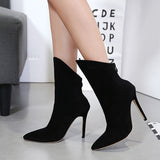 Trendy White Ankle Boots With Buckle Zipper Thin Metal Heels 