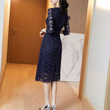 New Spring And Autumn Goddess Temperament All-match Lace Dress