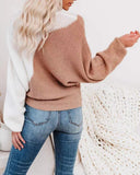 autumn and winter bat sleeve new color matching round collar sweater pullover women's sweater