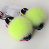 green high-heeled summer ladies fashion new plush slippers