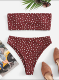 Polka Dot Bandeau Bikini 