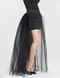 Women Black Tulle Tutu Skirt Over Skirt