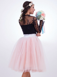 Pink + White 7-layer Gauze Pleated Tutu Skirt